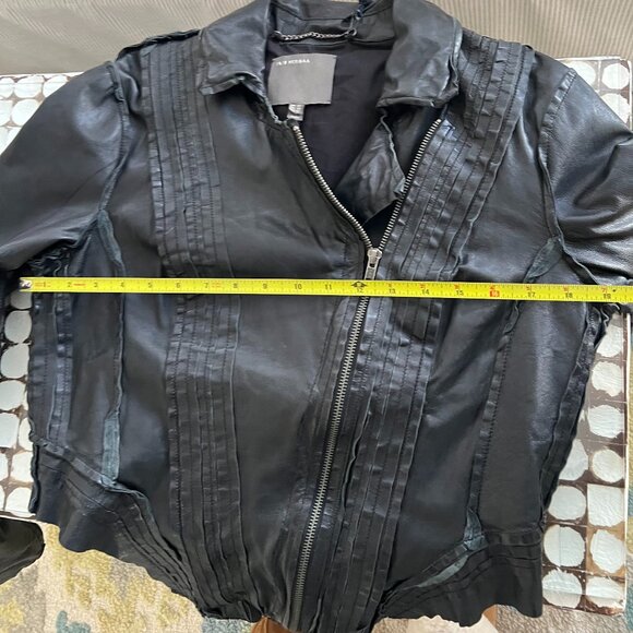 NWT black leather MUUBAA jacket size US10 UK14 EU42 - Picture 6 of 15